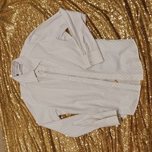 7 diamonds XXL men's long sleeve white and blue shirt